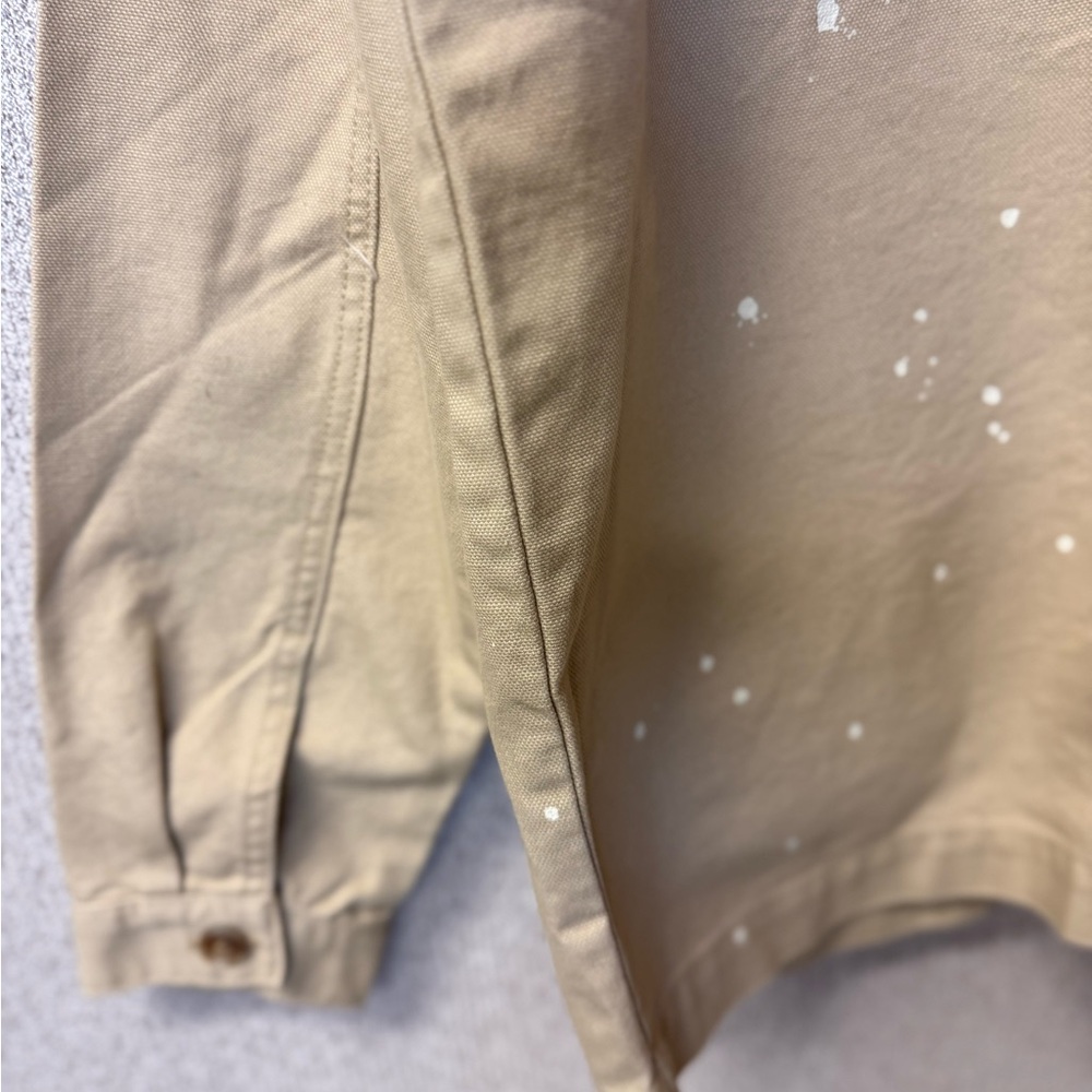 Forever 21 Men's Size Medium Taupe Tailored‎ Jacket Paint Splash Beige - Picture 6 of 10